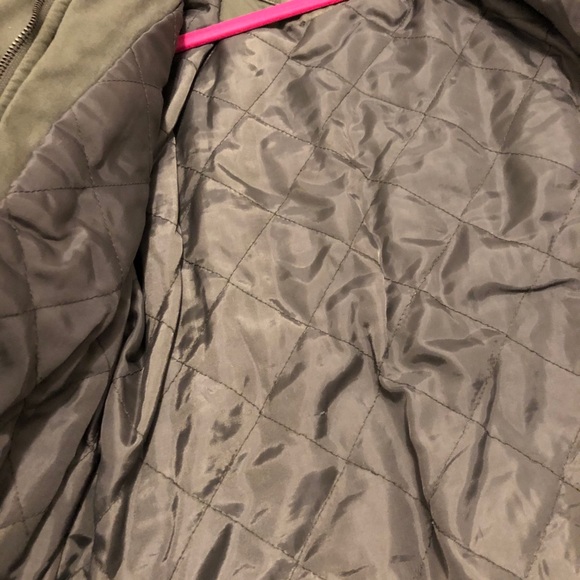 Floral Olive Green Military Girls Jacket - Picture 6 of 7